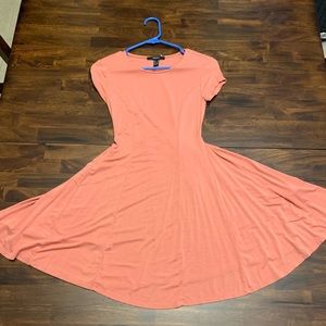 Coral dress with ties in the back